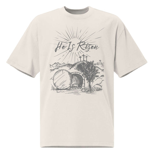He Is Risen Oversized Faded T-Shirt